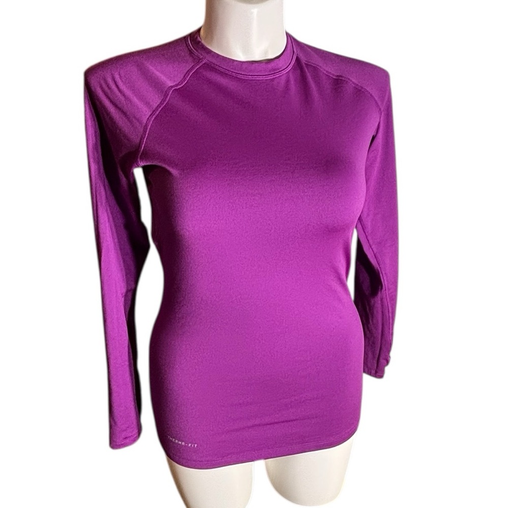 Nike Dri-Fit L Shirt Top Purple Pink Long Sleeve Pro Combat Fitted Workout